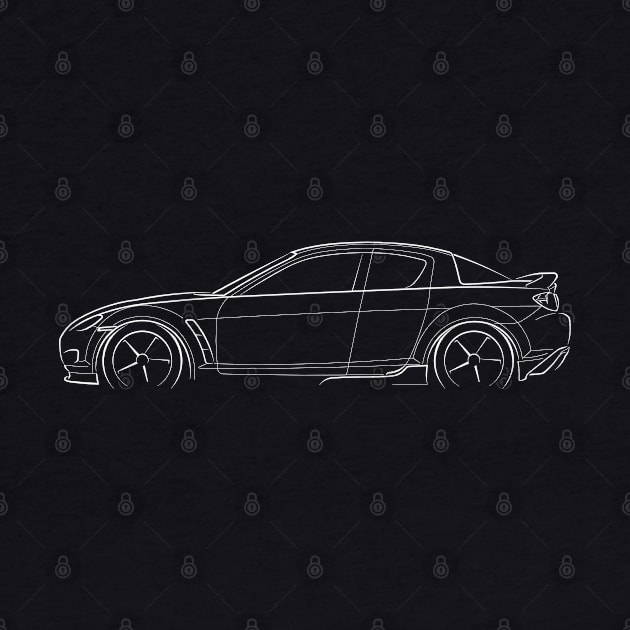 Mazda RX-8 - profile stencil, white by mal_photography